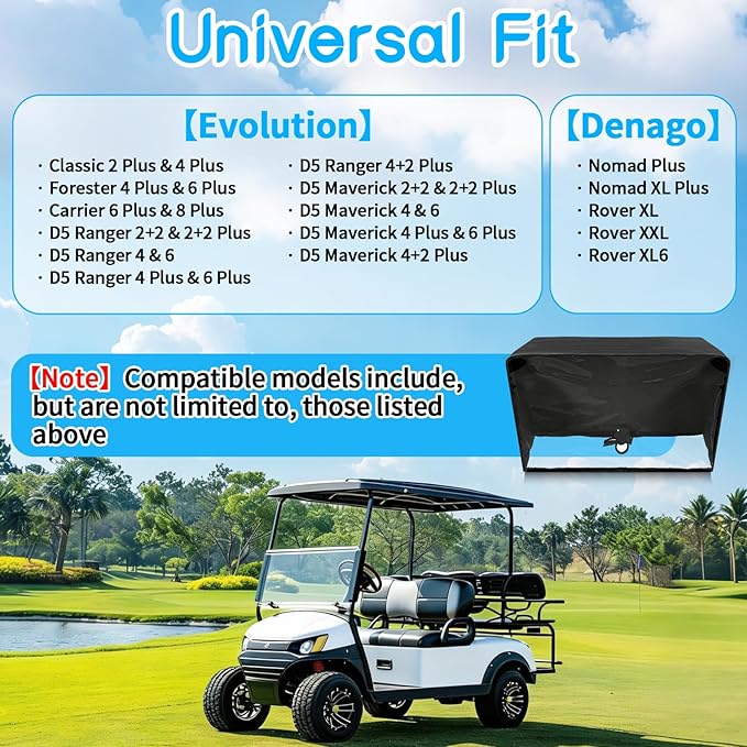 Golf Cart Screen Cover, Waterproof and Dustproof with a Secure Drawstring, Made of Oxford Fabric