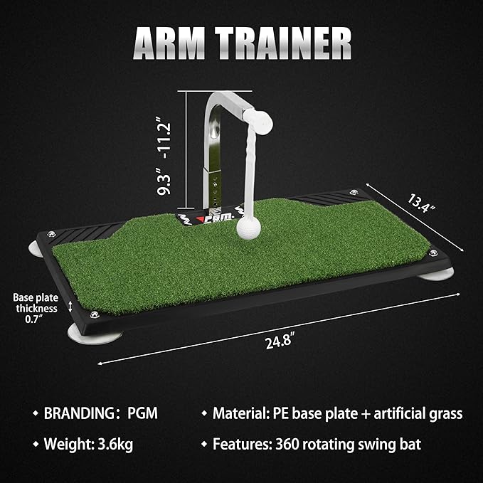 PGM Golf Swing Trainer - Golf Training Equipment with 5 Adjustable Height - Pure Path Swing Practice Mat Training Aid for Indoor Outdoor Home