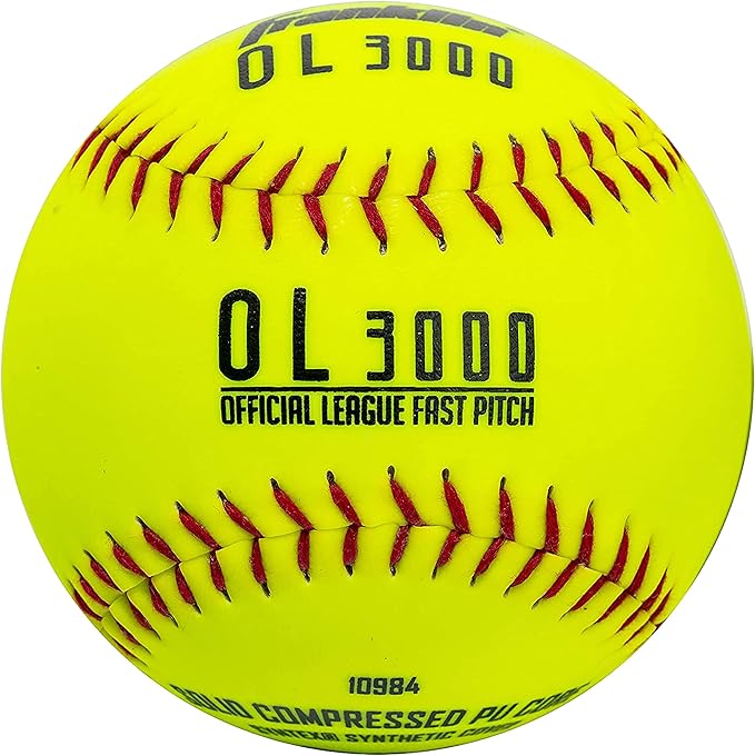 Franklin Sports Official Game Softballs - OL3000 Fastpitch 12" Inch Yellow Softballs - Official Size + Weight Tournament Balls for Practice + Games - 1 Softball
