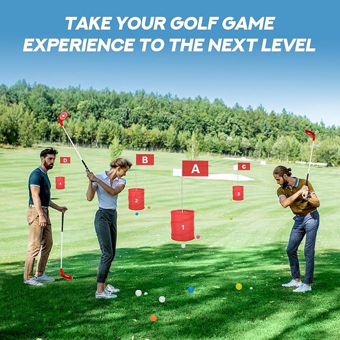 Backyard Outdoor Golf Club Set with Oversized Club Heads for Golf Game with Bucket, Perfect for Hit Plastic or Foam Balls in Sand Grass Yards Beach & Parks 2 Pack