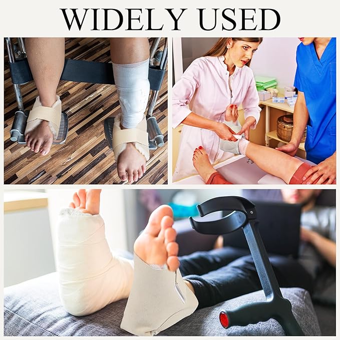 2 Pairs Heel Protector Boot Sheepskin Heel Protectors Soft Foot Cushions Pads with Securing Strap for Protect Feet Ankle Pressure Bed Sores(Beige)