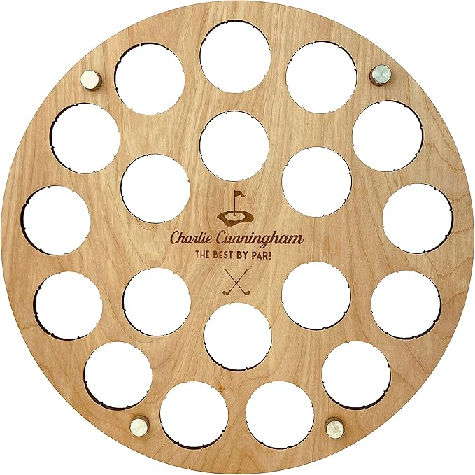Torched Golf Ball Display Holder Collector’s Case Holds 19 Golf Balls Wall Mount Decor, Personalized Golf Lovers Gift for Men, Customizable