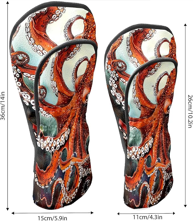 Golf Driver Head Covers Fairway Wood Headcovers, Premium Leather Golf Club Covers with Anti-Scratch Lining 1/3/5 Wood Cover for Golf Clubs for Women Men (Marble Blue)