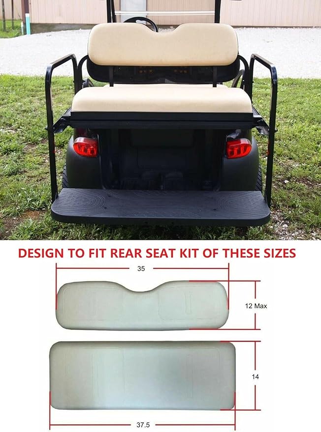Huskey Golf Cart Front Rear Seat Covers for Club Car Precedent 2004+ Models, Custom Fit, Black/Orange Diamond Stitching, Marine Grade Vinyl Material,Staple On