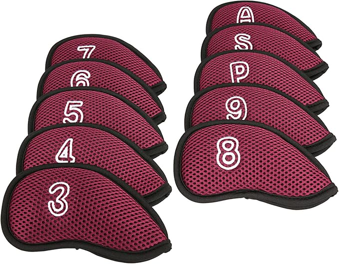 10Pcs/Pack New Meshy Golf Iron Covers Set Golf Club Head Cover Fit Most Irons
