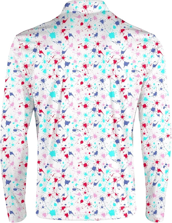 Men's Long Sleeve Golf Shirt Quick Dry 3 Button Work Fishing Outdoor Casual Collar Shirt