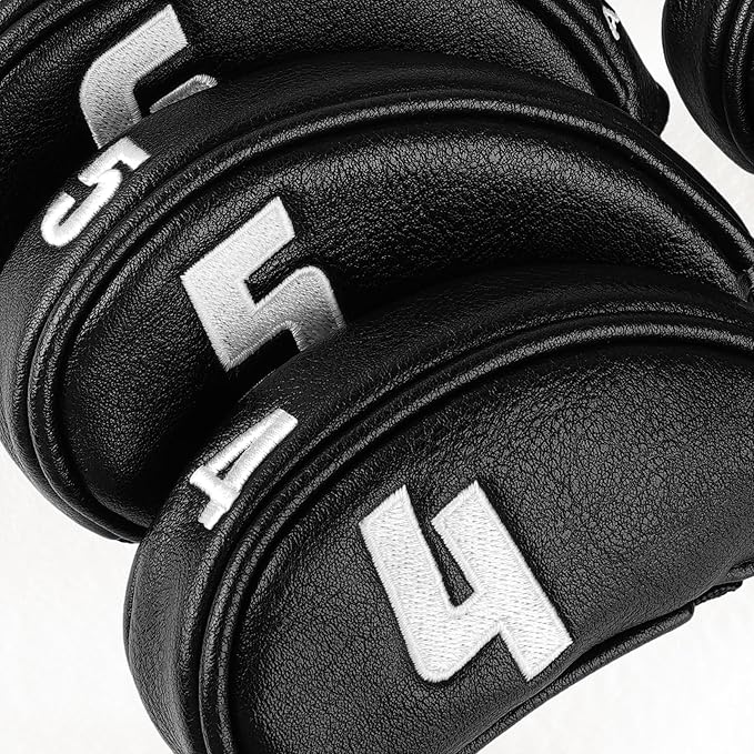Craftsman Golf 9pcs/Set Iron Headcover Set Protectors Easy on and Off Suitable for Left and Right Golfer