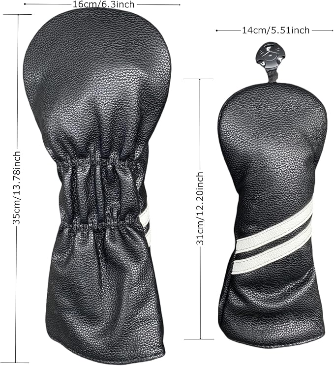 Golf Club Covers Headcovers Set for Driver and Woods Soft Faux Leather Golf Accessories for Men Women Golfer Gifts Set Golf Club Protective Case 1 3 5 H or Set for 1 3 5 Woods