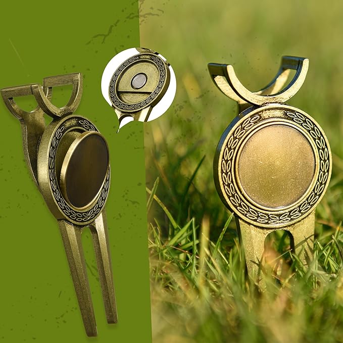 Mile High Life Golf Divot Repair Tool with Magnetic Golf Ball Marker, Golf Club Holder, Golf Gift for Golfer