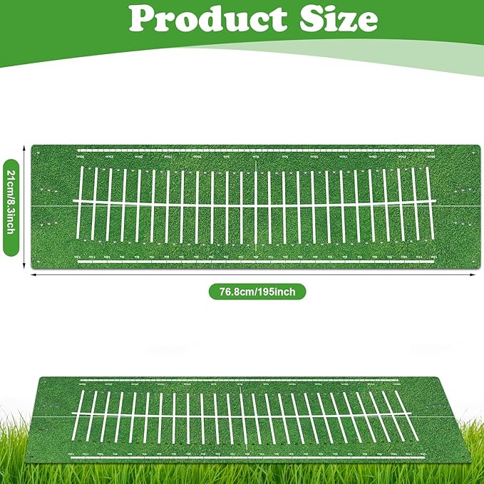 Golf Putting Mats Practice Indoor 30 x 8.27 Inch Golf Putting Practice Training Aid Alignment Track Green Mat Exercise Putter Training Supplies