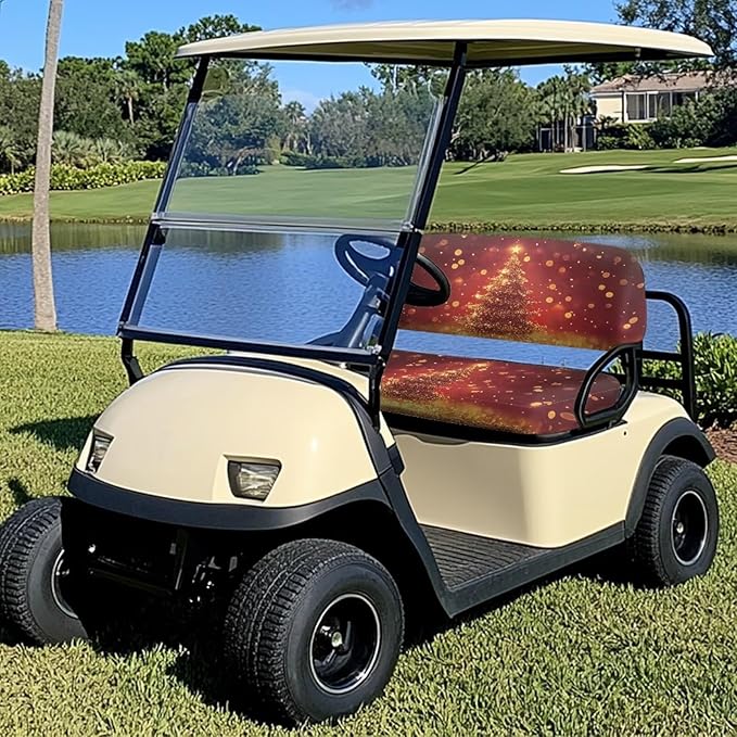 Golf Cart Seat Covers, Universal Fit & Nonskid Bottom Fits for Club Car 2 Person Seats Golf Carts