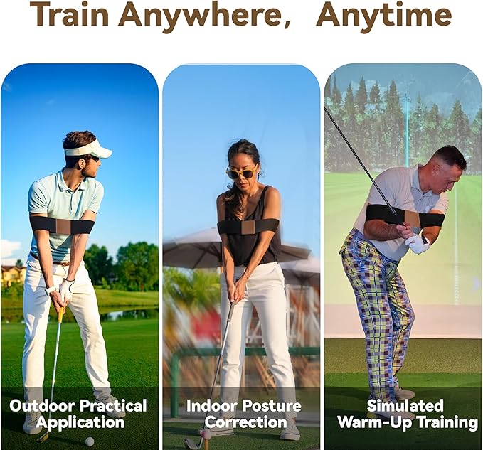 Golf Swing Trainer Aid,Swing Correcting Arm Band,Swing Golf Aid Trainer,Golf Trainer for Right & Left-Handed Players