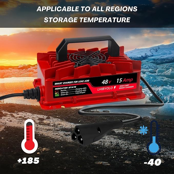 48V Golf Carts Battery Charger for 15 AMP EZGO RXV & TXT, 4-6 Hours Full Charger, Club Car Charger 48 Volt,with 2008-Present EZGO RXV & 2014-Present TXT