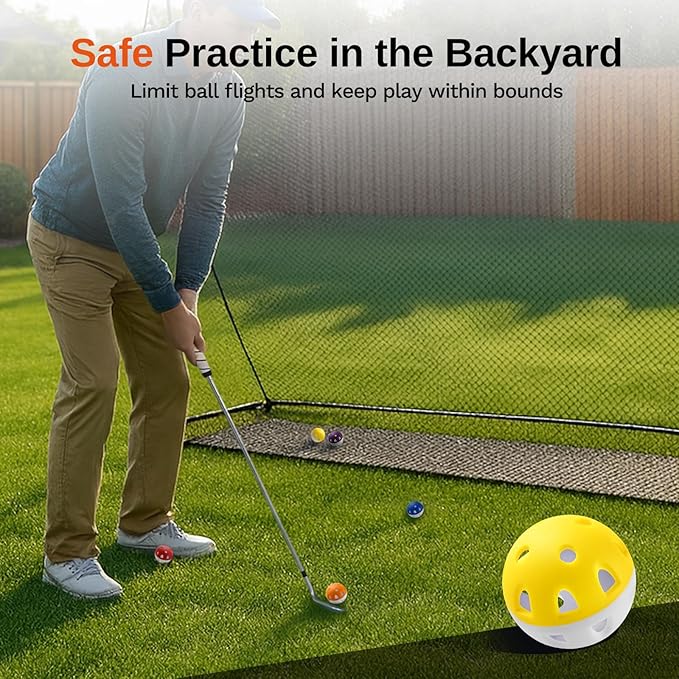 Wear-Resistant Practice Golf Balls (20 Pack), High Visibility for Easy Tracking, Limited-Flight, Golf Balls Design, Indoor & Outdoor