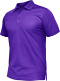 TACVASEN Mens Polo Shirt Short Sleeve Tactical Performance Collared Work Golf Shirts Dry Fit Pique Polos for Summer