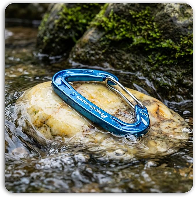 FresKaro 15kN-3372lbs Heavy Duty Wiregate Carabiners, Reliable Time-Tested Stainless Steel Spring Gate, for Camping, Hiking, Hammocks, Backpacking, Dog Leash etc., 3.15inch