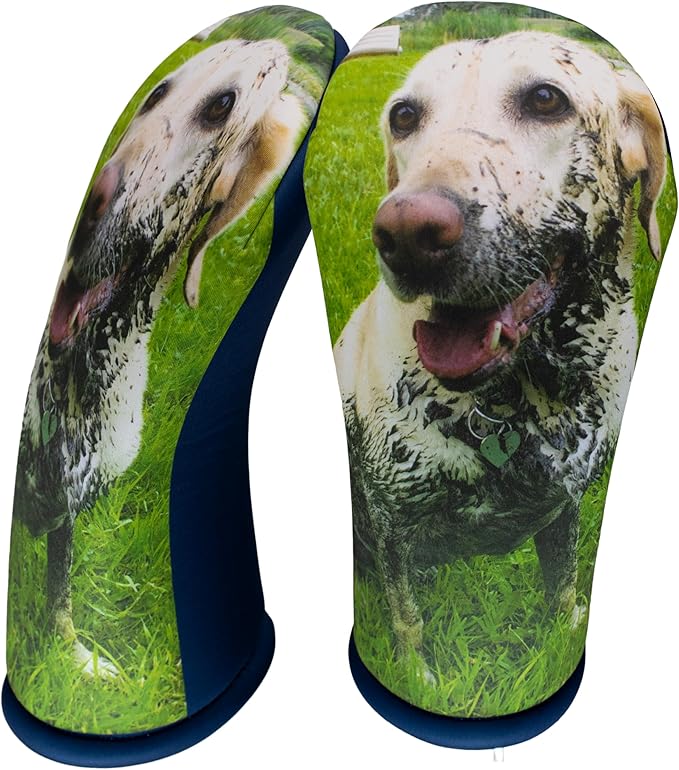 Custom Golf Driver Head Cover for Dogs – Personalized Pet Photo, Name & Text | Dog Lover Golf Gift | USA-Made Driver Headcover with Thick Foam Protection by BeeJos