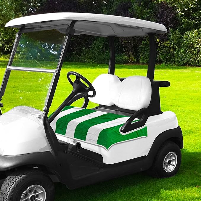 YOKYHOM Golf Cart Seat Covers, Green Golf Cart Seat Towel Blanket Keeps Seat Comfortable and Clean, 100% Microfiber, 51''x 31'', for EZGO, Yamaha, Club Car and More 2-Seat Golf Carts
