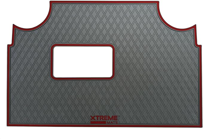 Xtreme Mats Rubber Double Diamond Golf Cart Floor Mat– Fits 2023+ Evolution Forester Models with Metal Pedals Only - Heavy-Duty Custom Fit All-Weather Floor Liner (Flamenco Red Trim)