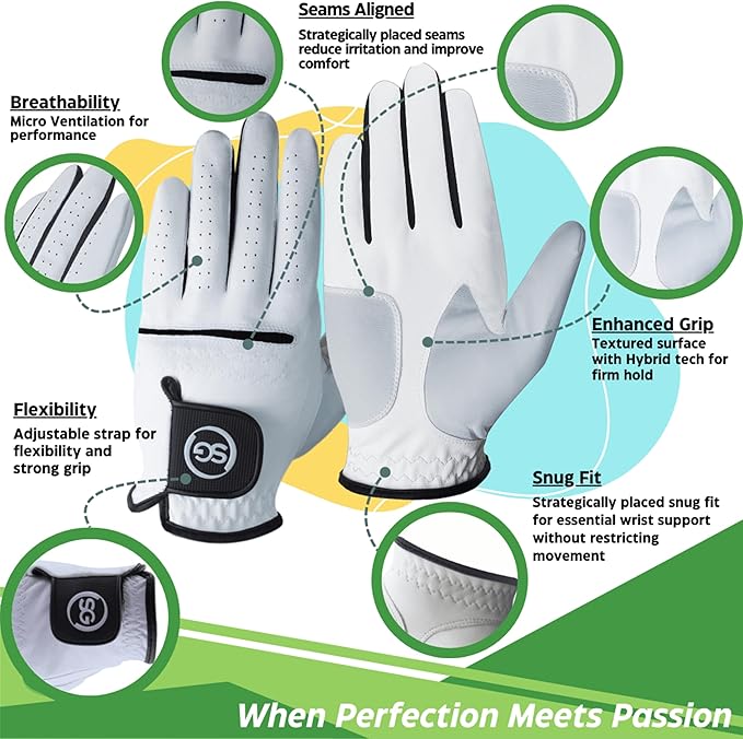 H-Cube All-Weather & Leather Golf Gloves