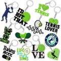 Batiyeer 36 Pack Tennis Keychains Bulk Party Favors Sports Ball Key Chains Funny Keyring Gifts for Women Men Birthday Supplies