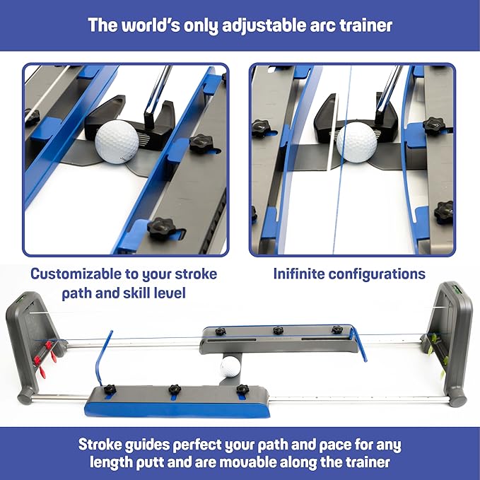 Golf Putting Trainer: Pur Truth Replaces 8 Most Used Golf Putting Aids - Premium Mastery System - Perfect Eyeline Accuracy, Stroke Path, Length and Arc. Precise Square Face Training.