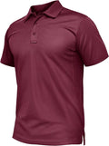 TACVASEN Mens Polo Shirt Short Sleeve Tactical Performance Collared Work Golf Shirts Dry Fit Pique Polos for Summer