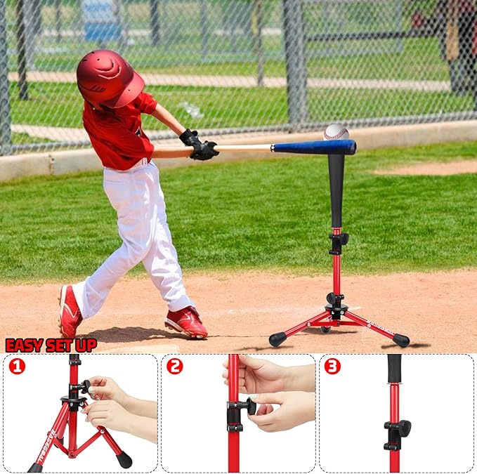 Baseball Tee for Kids,Batting Tee,Softball Tee,Youth Hitting Tee,Teeball Tee,Travel Tee,Easy Adjustable Height