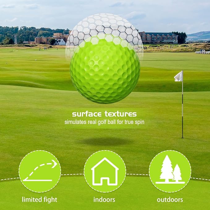 Yilloog 120 Pack Foam Golf Practice Balls Bulk, Soft Foam Balls for Golf Practice, Realistic Feel and Limited Flight Training for Indoor or Outdoor Party