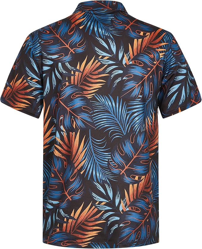 zeetoo Men's Polo Shirts Hawaiian Golf Polos Shirts Short Sleeve Performance Moisture Wicking Mens Golf Shirts