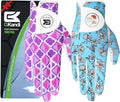 Ladies Golf Gloves Women Right Handed Golfer Left Hand Value 2 Pack with Ball Marker Leather All Weather Grip Breathable Soft Gift Set