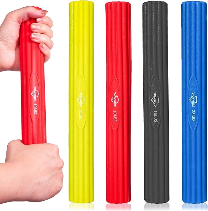 Flex Therapy Bar and Grip Strength Trainers set, Physical Therapy & Resistance Bar for Golfers Elbow, Tendinitis, Wrist,Forearms Pain, Improve Grip Strength and Relieve Pain