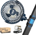 10L0L Magnetic Golf Cart Fan Rechargeable with Flexible Tripod Mount - 10000mAh Battery Operated Portable Fan 360° Rotatable Head, Fits for Yamaha/EZGO/Club Car Golf Cart with LED Light