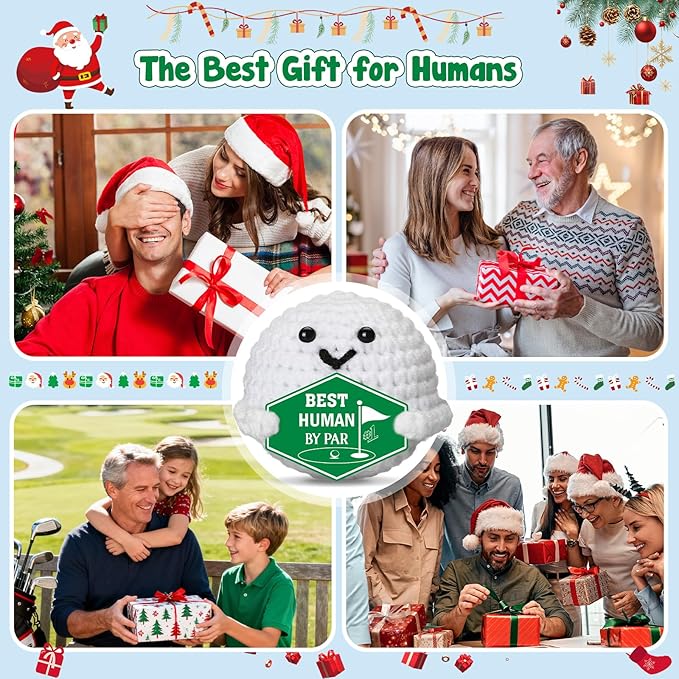 Valentines Golf Gifts for Men – Funny Gag Crochet Golf Ball Accessories Valentine's Day Birthday Emotional Positive Support for Boyfriend Him Women Golfers Coworker Friend Male Grandpa