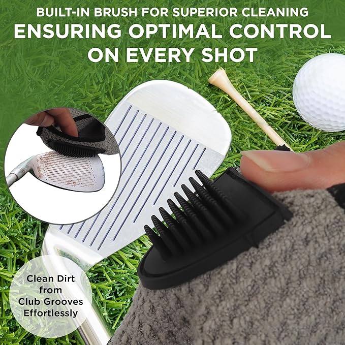 Magnetic Golf Towel (Grey) Microfiber Golf Towel | Ultra Absorbant Waffle Pattern | Extra Strong Magnet for Golf Cart or Clubs