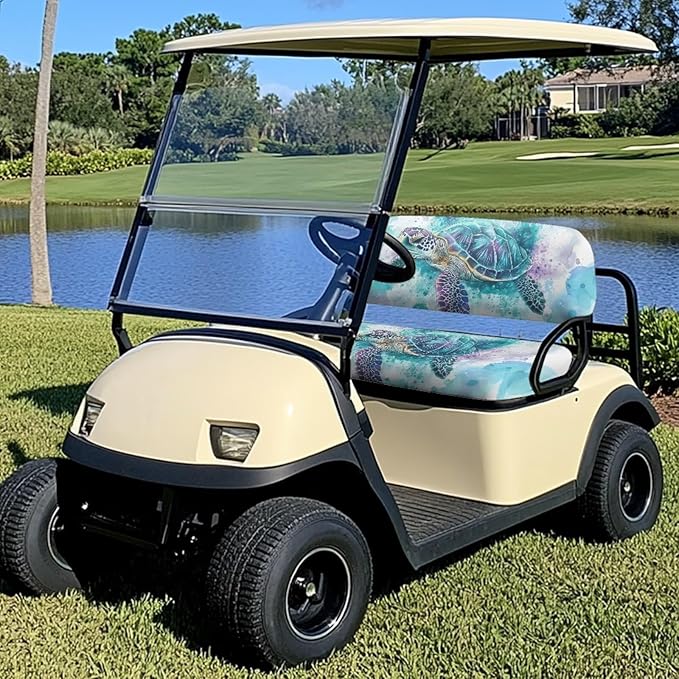 Fashion Print Golf Cart Seat Covers 2 Passenger Golf Cart Backrest Cover Golf Cart Seat Towel Gift for Friends