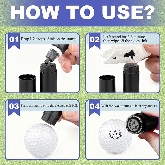 STAMTECH Custom Golf Ball Stamp - Personalized Golf Ball Stamp Markers,Customized Golf Accessories Gifts for Golf Lovers, Golfers, Dad, Husband, Boyfriend,Father's Day,Birthday