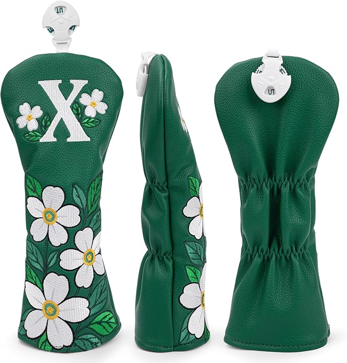 Golf Club Covers Driver Headcovers Fairway 3 Wood Headcover Hybrid Cover Faux Leather Rescue Headcovers Golf Head Covers for Most Brand
