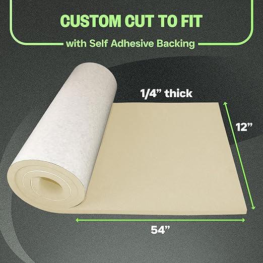 XCEL Marine Foam Roll with Self Adhesive - Beige 54" x 12" x 1/4" Closed Cell Foam Rubber Water Resistant Padding Sheet - Home, Marine, Garage, Automobile, Crafts & Cosplay (Beige, 54" x 12" x 1/4")