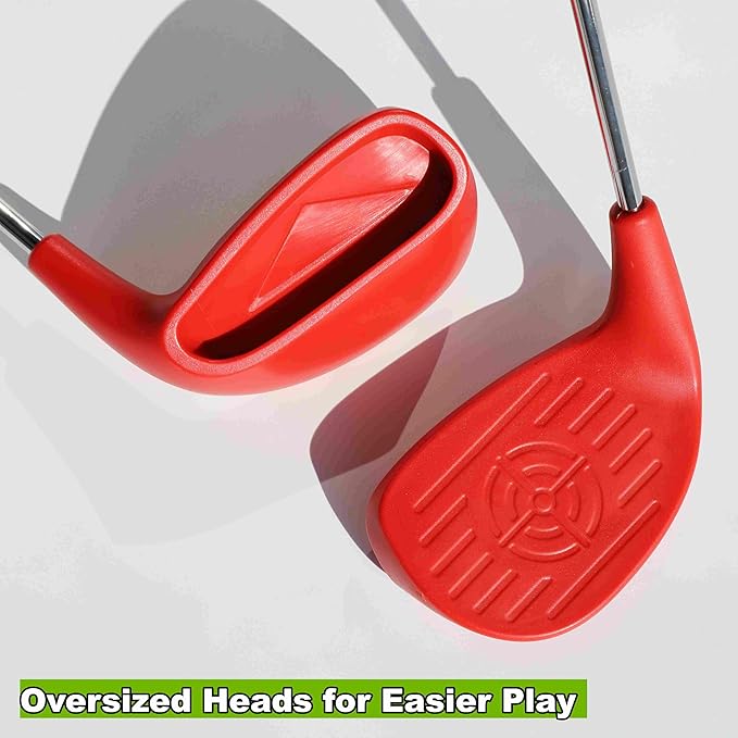 4 Pack 36" Backyard Golf Club Set with Oversize Heads & 12 Practice Balls, Play Outdoor Golf Yard Games for Adults, Hit Plastic or Foam Balls in Grass/Parks/Yards (Right Hand)