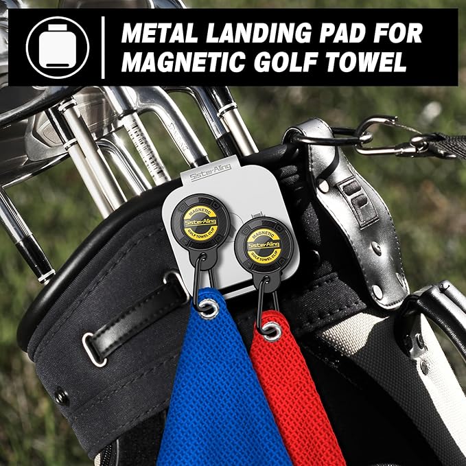 Golf Bag Metal Landing Pads for Magnetic Golf Towel,Golf Rangefinder,Golf Flask,Golf Speaker- Quick Access to Magnetic Golf Equipment and Accessories-Golf Gift -US Patent