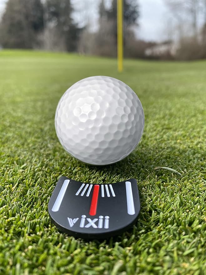 S.M.A.R.T. Golf Ball Marker - 1.25" x 1.25" Triple Track Golf Ball Alignment Marking Tool, U-Shaped Marking Stencil for Perfect Alignment and Identification Tool with Magnetic Clip - White