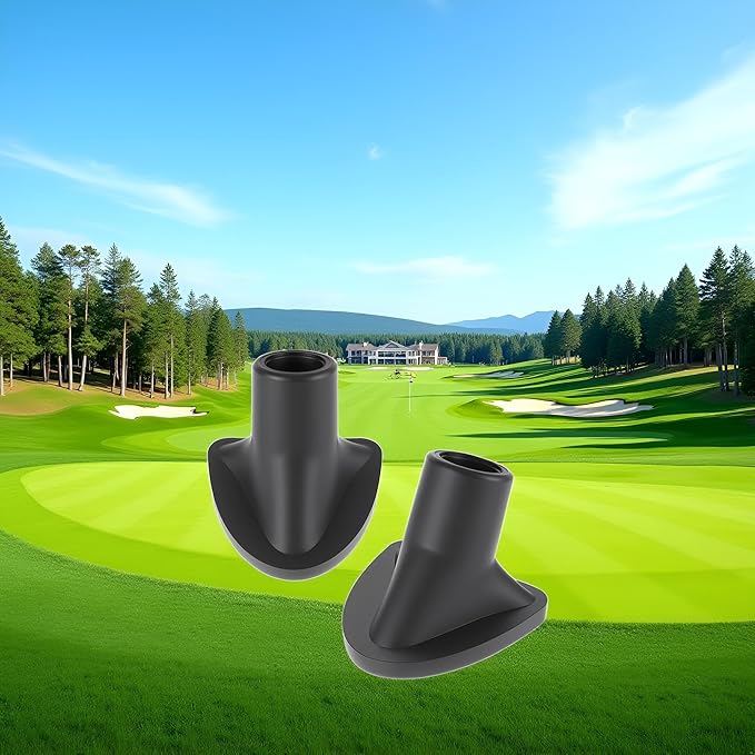 2 Pcs Black Golf Bag Stand Feet Replacement, Wear-Resistent Golf Bag Rubber Feet Replacement, Necessary Golf Club Bag Accessories Strong Grip, Easy to Install, Golf Club Bag Accessories