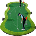 Roykaw Golf Putting Green - 5 x 10 Ft. Putting Mat, Professional Training Aid for Indoor & Outdoor, Green Mat w/ 3 Holes, Flags, Slope Sponges