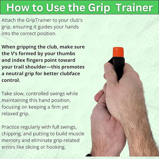 Golf Grip Training Aid Swing Training Aid for Proper Hand Placement & Grip Consistency Portable Golf Practice Tool for Improved Swing Rhythm & Accuracy Skill Levels
