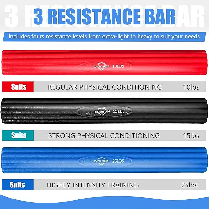 Flex Therapy Bar and Grip Strength Trainers set, Physical Therapy & Resistance Bar for Golfers Elbow, Tendinitis, Wrist,Forearms Pain, Improve Grip Strength and Relieve Pain