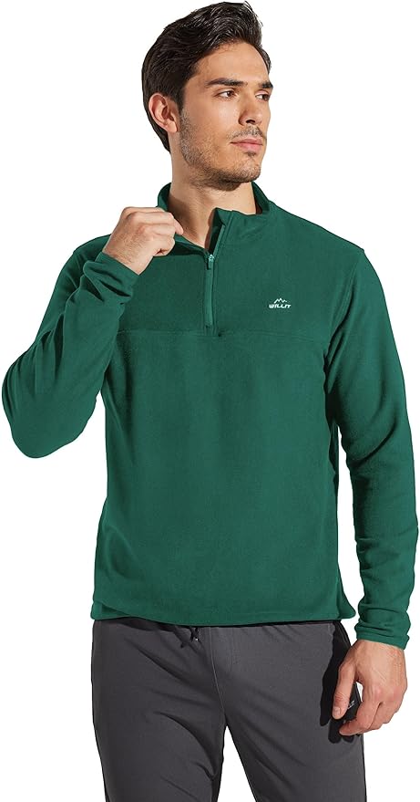Willit Men's Fleece Pullover Winter Shirts Long Sleeve Quarter Zip Cold Weather Golf Hiking Casual Warm Shirts