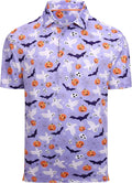 Esabel.C Golf Shirts for Men Dry Fit Performance Short Sleeve Print Moisture Wicking Collared Shirt