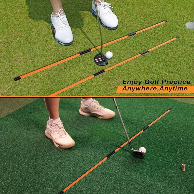 Professional 2 or 3 or 4 Pack Collapsible Golf Alignment Sticks, Premium 40" Alignment Golf Stick Ideal for Aiming, Putting and Swing Practice
