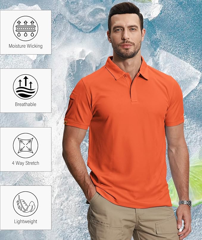 ZITY 5 Pack Mens Polo Shirt Short Sleeve Sports Golf Tennis T-Shirt Moisture-Wicking Summer Shirts